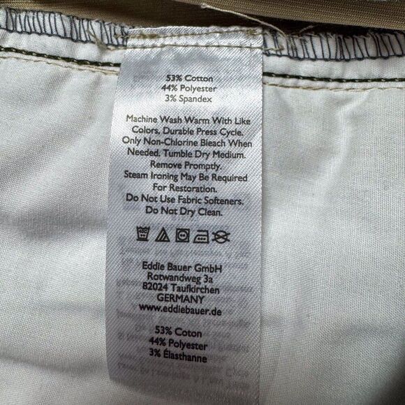 Eddie Bauer Outdoor Pants Mens 38x32 Tan‎ Golf Golfer Fish Fishing Casual Khakis - Picture 13 of 16